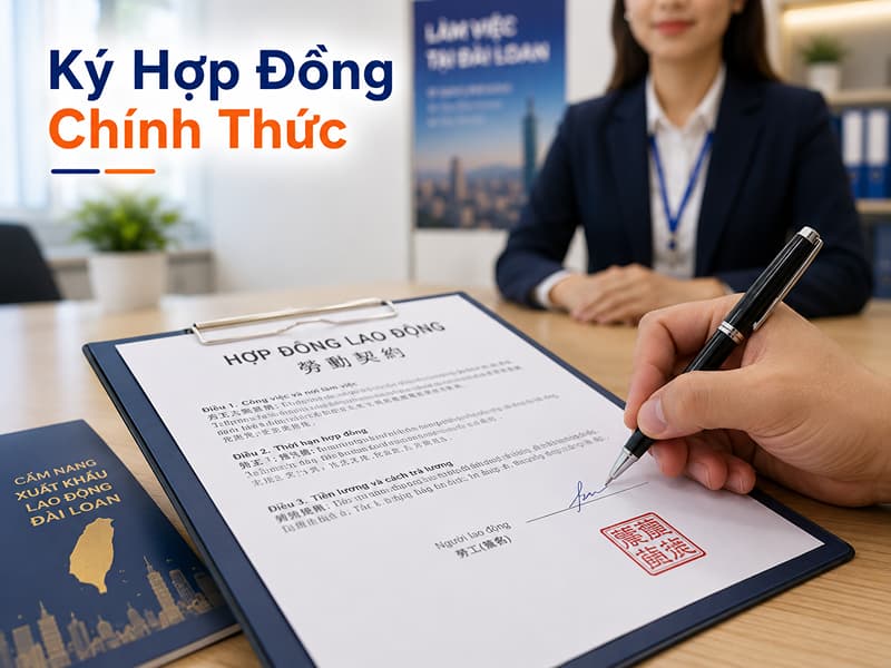 Ký hợp đồng trực tiếp với đơn vị có giấy phép để bảo vệ quyền lợi hợp pháp khi xuất khẩu lao động Đài Loan Hải Dương.
