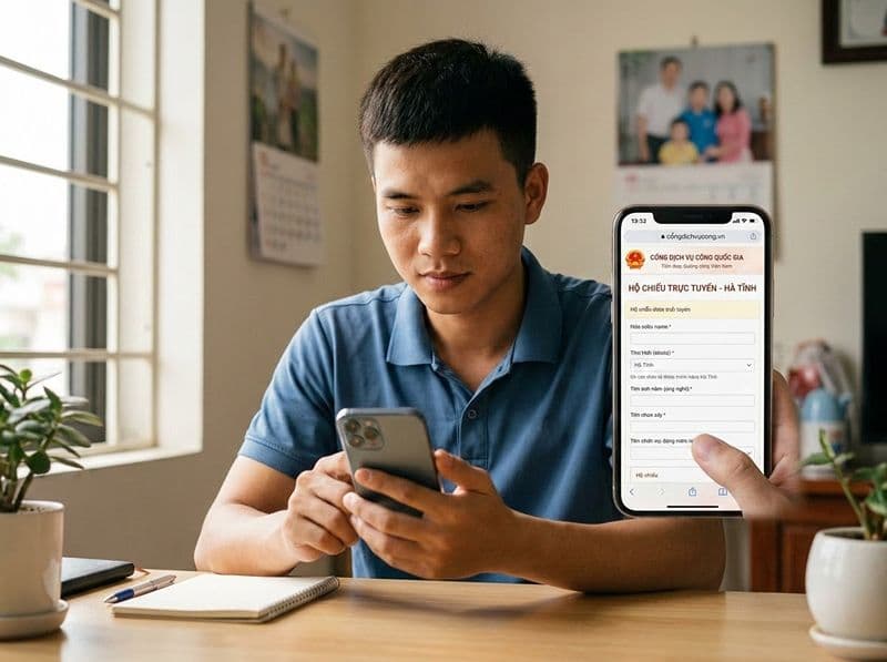 Thủ tục làm hộ chiếu và lý lịch tư pháp đi xuất khẩu lao động Đài Loan Hà Tĩnh có thể làm trực tuyến.