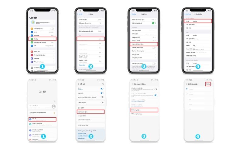 Hướng dẫn thao tác cài đặt APN trên điện thoại để nhận mạng 4G Đài Loan