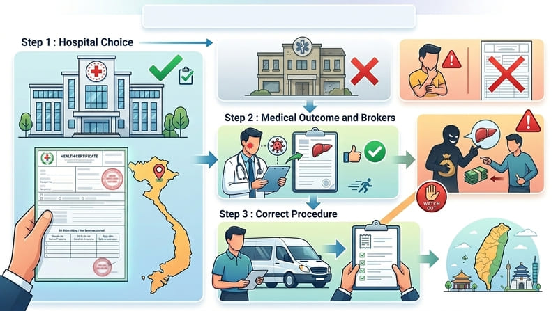 Khám sức khỏe đi xuất khẩu lao động Đài Loan tại bệnh viện do Bộ LĐTBXH chỉ định.