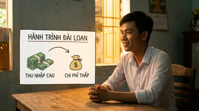 Xuất khẩu lao động Đài Loan với thu nhập cao và chi phí minh bạch tại công ty.
