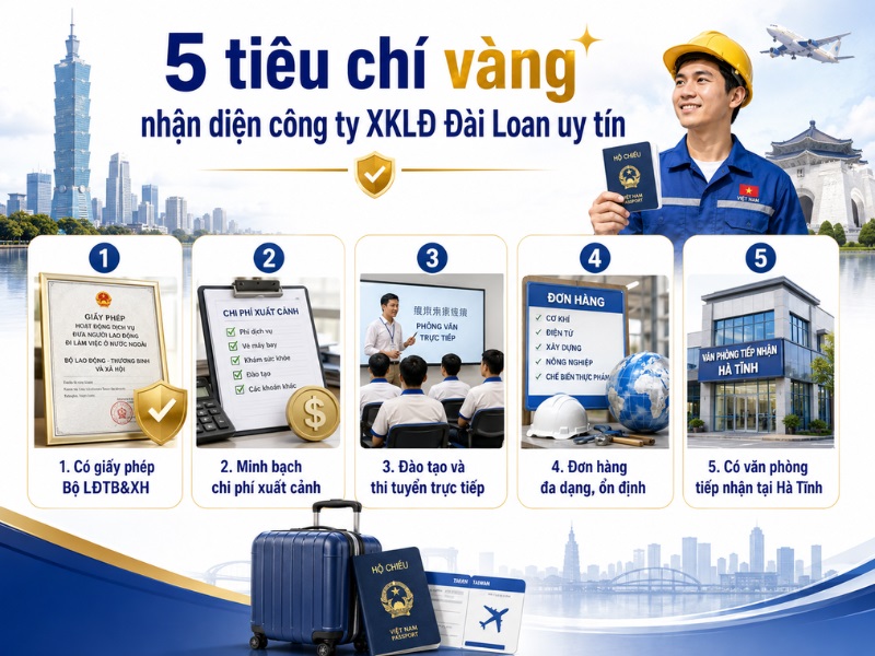 Tiêu chí VÀNG để nhận diện một công ty XKLĐ Đài Loan uy tín