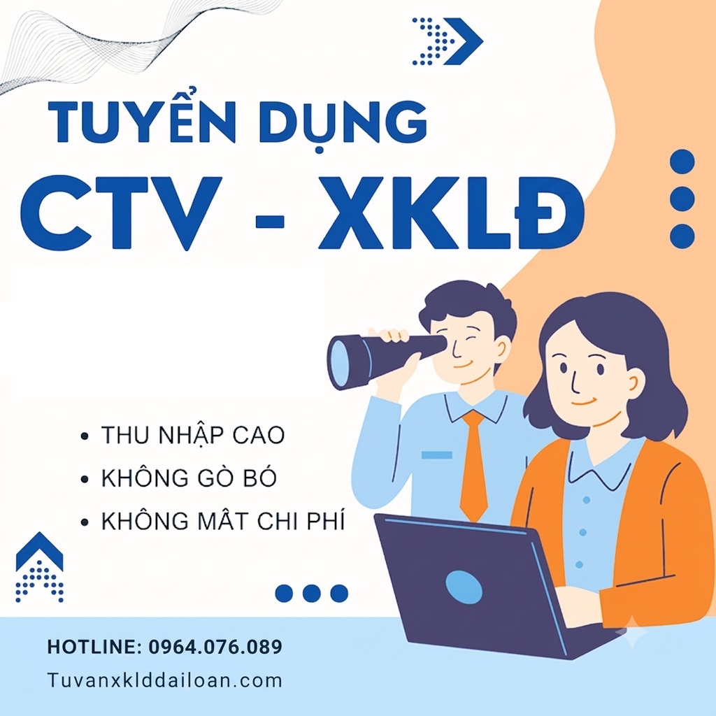 Tuyển nhân viên và cộng tác viên tuyển dụng XKLĐ Đài Loan