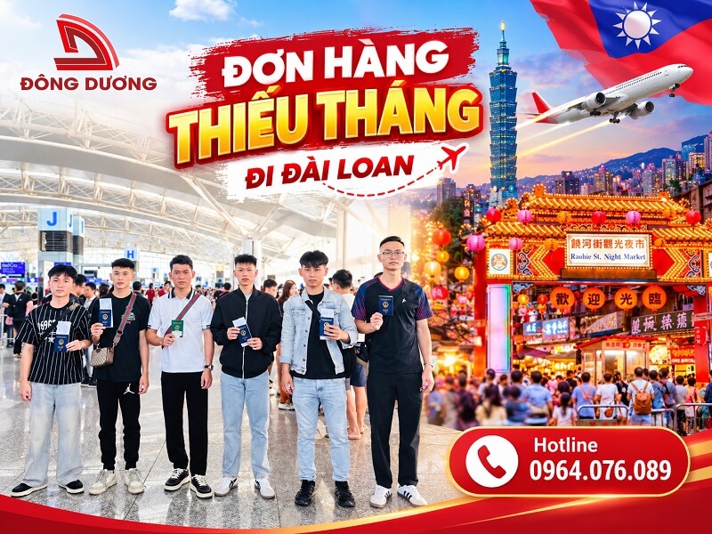 Đơn hàng thiếu tháng đi Đài Loan